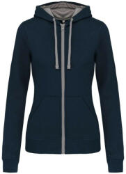 Kariban KA467 NŐI KONTRASZTOS KAPUCNIS VÉGIG CIPZÁRAS PULÓVER (ka467nv/fg-s)