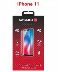 SWISSTEN Glass Full Glue cadru de culoare Case friendly iPhone 11 Negru (54501715)