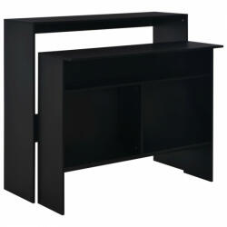 vidaXL Masă de bar cu 2 blaturi, negru, 130x40x120 cm (280218)
