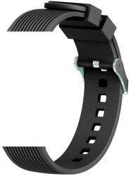 DEVIA DELUXE SPORT pótszíj (univerzális, 20 mm, szilikon, állítható, csíkos minta) FEKETE Huawei Watch GT 4 41mm, Motorola Watch 100, Huawei Watch Buds, Amazfit GTS 3, Amazfit Bip 3, Amazfit GT (ST326196)