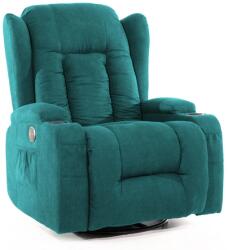 UNIZDRAV Relaxációs állítható fotel, smaragdzöld szövet