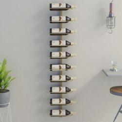 vidaXL Suport sticle de vin, de perete, 10 sticle, auriu, metal (340905) Suport sticla vin