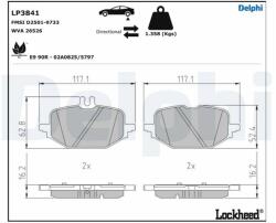 DELPHI set placute frana, frana disc DELPHI LP3841 (LP3841)