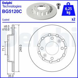 DELPHI Disc frana DELPHI BG5120C (BG5120C) - automobilus