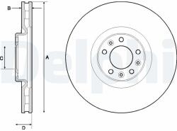 DELPHI Disc frana DELPHI BG9151C (BG9151C) - automobilus