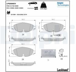 DELPHI set placute frana, frana disc DELPHI LP5006EV (LP5006EV)