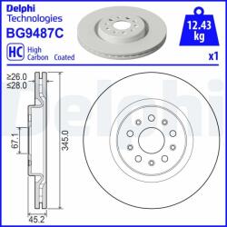 DELPHI Disc frana DELPHI BG9487C (BG9487C) - automobilus