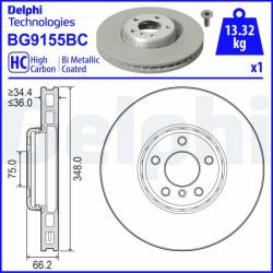 DELPHI Disc frana DELPHI BG9155BC (BG9155BC) - automobilus