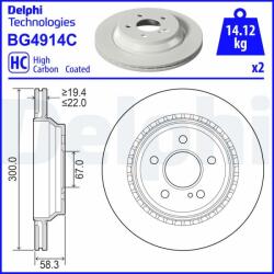 DELPHI Disc frana DELPHI BG4914C (BG4914C) - automobilus