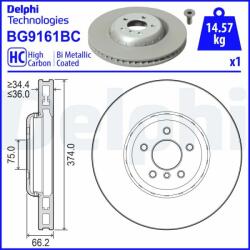 DELPHI Disc frana DELPHI BG9161BC (BG9161BC) - automobilus
