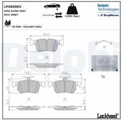DELPHI set placute frana, frana disc DELPHI LP5059EV (LP5059EV)