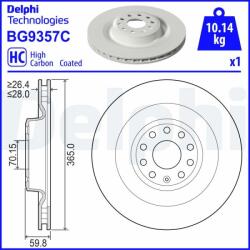 DELPHI Disc frana DELPHI BG9357C (BG9357C) - automobilus