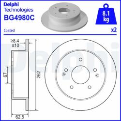 DELPHI Disc frana DELPHI BG4980C (BG4980C) - automobilus