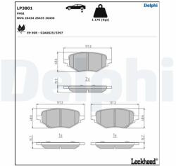 DELPHI set placute frana, frana disc DELPHI LP3801 (LP3801)