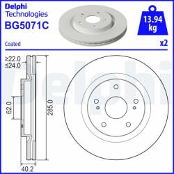 DELPHI Disc frana DELPHI BG5071C (BG5071C) - automobilus