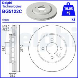DELPHI Disc frana DELPHI BG5122C (BG5122C) - automobilus