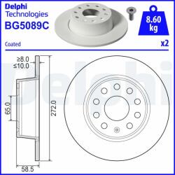 DELPHI Disc frana DELPHI BG5089C (BG5089C) - automobilus