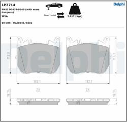 DELPHI set placute frana, frana disc DELPHI LP3714 - automobilus