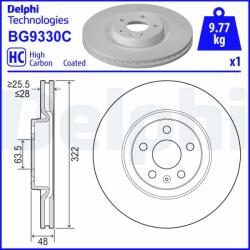 DELPHI Disc frana DELPHI BG9330C (BG9330C) - automobilus