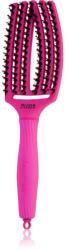 Olivia Garden Fingerbrush ThinkPink perie de tip paletă cu peri de nailon și de mistreț Neon Pink 1 buc