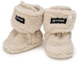 T-Tomi TEDDY Booties Cream botoșei pentru copii 0-3 months 1 buc