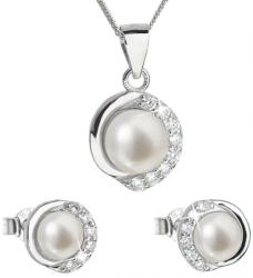 Evolution Group Luxus ezüst ékszerkészlet valódi gyöngyökkel Pavona 29022.1 (fülbevaló, lánc, medál) - vivantis