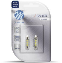 m-tech C5W szofita LED jelzőizzó, 36mm, 2db/bliszter (LB014W) (LB310W)