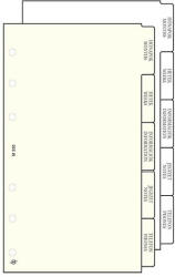 Gyűrűs kalendárium betét SATURNUS M330 elválasztólap fehér lapos