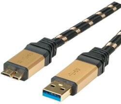 Roline Gold USB 3.0 SuperSpeed USB 3.0 A(M) to micro USB 3.0 B(M), 1, 8m, fekete - arany (11028879)
