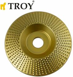 TROY Диск за дърво - за ъглошлайф / Диск за шлайфане на дърво диаметър 125 мм - коничен / тртапецовиден / Troy 25076 / (T 25076)