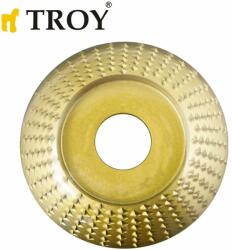 TROY Диск за дърво - за ъглошлайф / Диск за шлайфане на дърво диаметър 115 мм - овал - полусферичен профил / Troy 25077 / (T 25077)