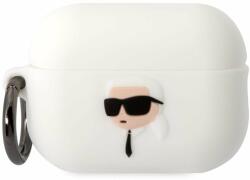 Karl Lagerfeld 3D Logo NFT Karl Head Airpods Pro 2 fehér szilikon tok (KLAP2RUNIKH)