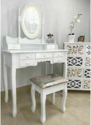 Chomik MCT Szépségfésülködő asztal/smink, fehér, LED tükör, szék, 90x40x (MCTART-PHO5513LED)