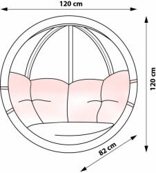 SwingPod Függőfotel - Piros Párna - 120x120cm