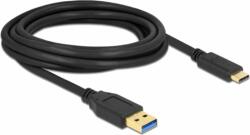 Delock 84006 USB-A apa - USB Type-C apa Adat és töltő kábel - Fekete (3m) (84006)