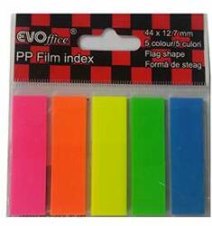 EVO Jelölőcímke műanyag 12, 7x44mm, 5 neon szín 5x20 db evoffice (EV6D04) - pepita