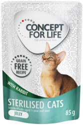 Concept for Life 48x85g Concept for Life Sterilised Cats nyúl gabonamentes nedves macskatáp aszpikban