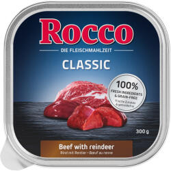 Rocco 9x300g Rocco Classic tálcás nedves kutyatáp 9 x 300 g- Marha & rénszarvas