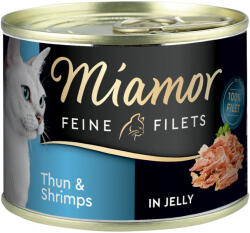 Miamor 6x185g Miamor finom filék tonhal & garnélarák aszpikban nedves macskatáp