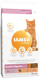 Iams 3kg IAMS for Vitality Sensitive Digestion Adult & Senior pulyka száraz macskatáp