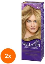 Wella Set 2 x Vopsea de Par Permanenta Wella Wellaton Intense Color Creme 8/1 Blond Cenusiu Deschis, 110 ml