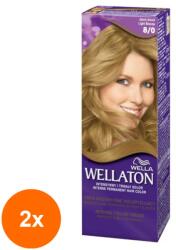 Wella Set 2 x Vopsea de Par Permanenta Wella Wellaton, 8/0 Light Blonde, Blond Deschis, 110 ml