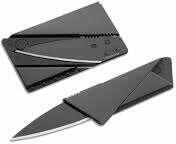  Összecsukható kés, a túlélésért kártya alakú, fekete (pepita-4199036)