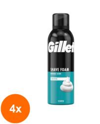 Gillette Set 4 x Spuma de Ras Gillette pentru Piele Sensibila, 200 ml