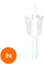 LCA Set 9 x Aparatoare Anti-vant pentru Lumanare, Alb, SL 30 (GIL-9xLCA-SL-30-A)