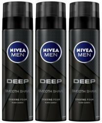Nivea Men Set 3 x Nivea Spuma Ras Deep Black, 200 ml