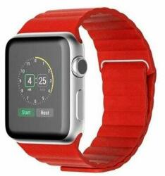 Apple Mybandz Apple Watch 42/44mm mágneses bőr óraszíj piros (APW422345) (APW422345)