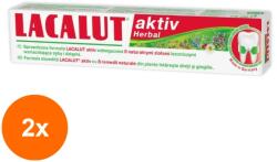 Lacalut Set 2 x Pasta de Dinti Lacalut Aktiv Herbal, cu Plante Medicinale, 75 ml