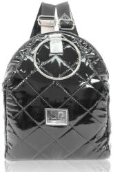 Zellia női, steppelt, lakk fekete színű hátizsák (Z-06666194)