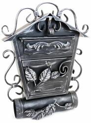 Damech Cutie postala, cu loc pentru ziar oblic, elemente forjate, argintiu, format B5, 38x12.5x51.5 cm, Damech GartenVIP DiyLine (SD2TOAR)